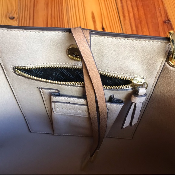 Steve Madden Large Tan Cognac Tote Bag with Medium Inner Bag, NWOT, 17” x 12” - Picture 7 of 15